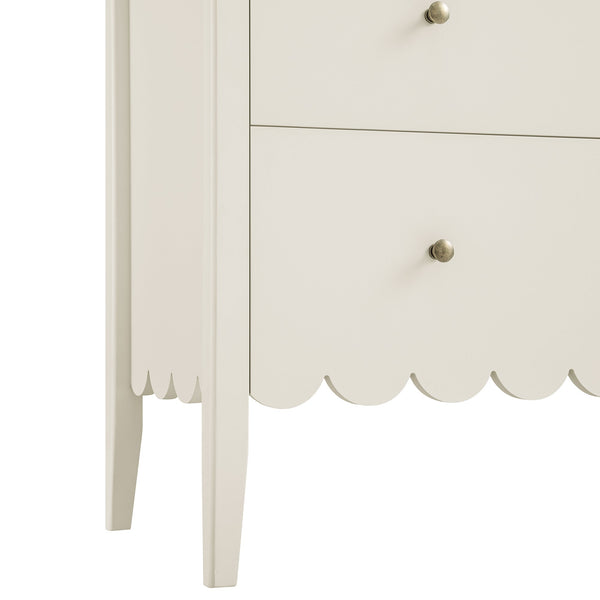 Henley Scalloped Edge 3 Drawer Dresser, Light Sand