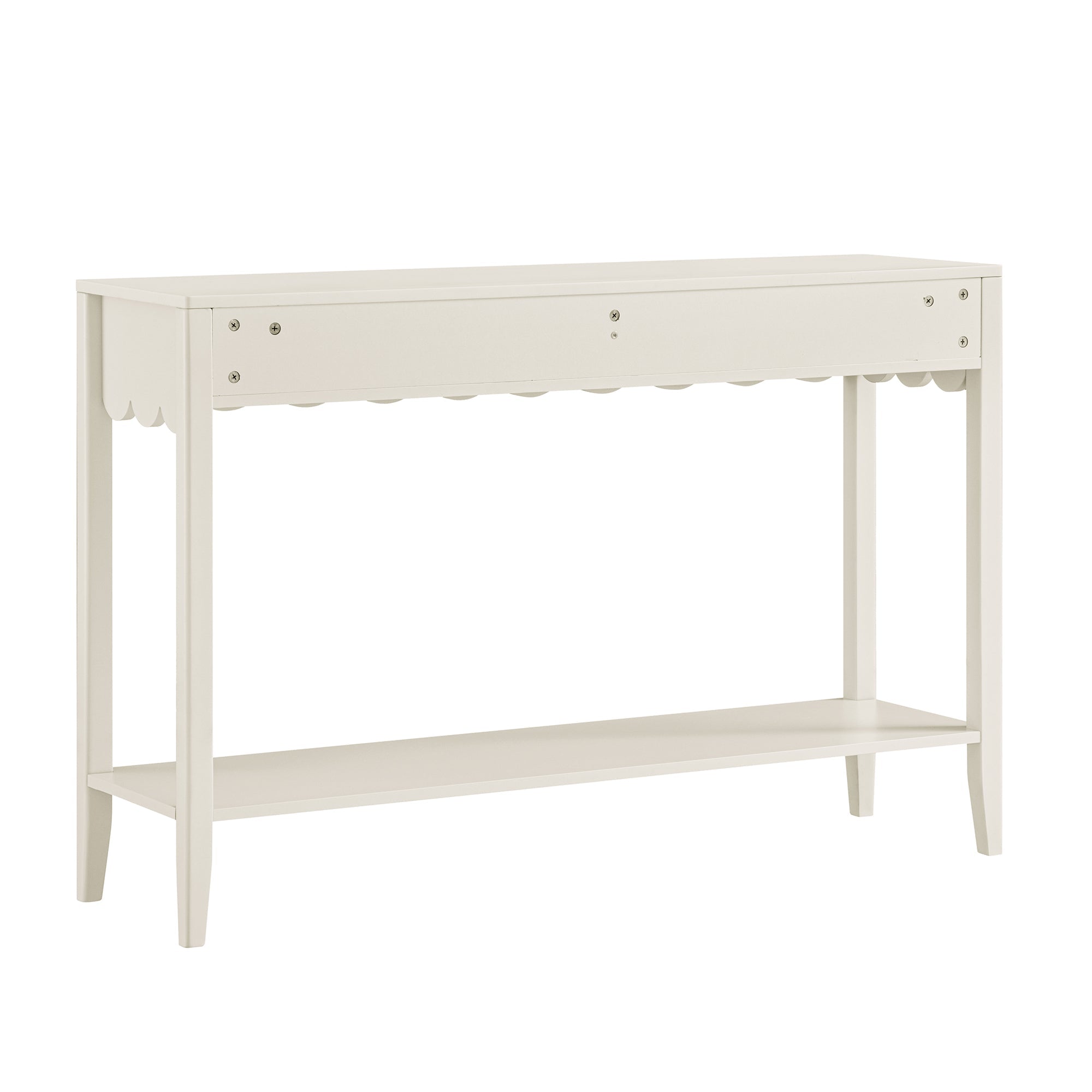 Henley Scalloped Edge Console Table, Light Sand