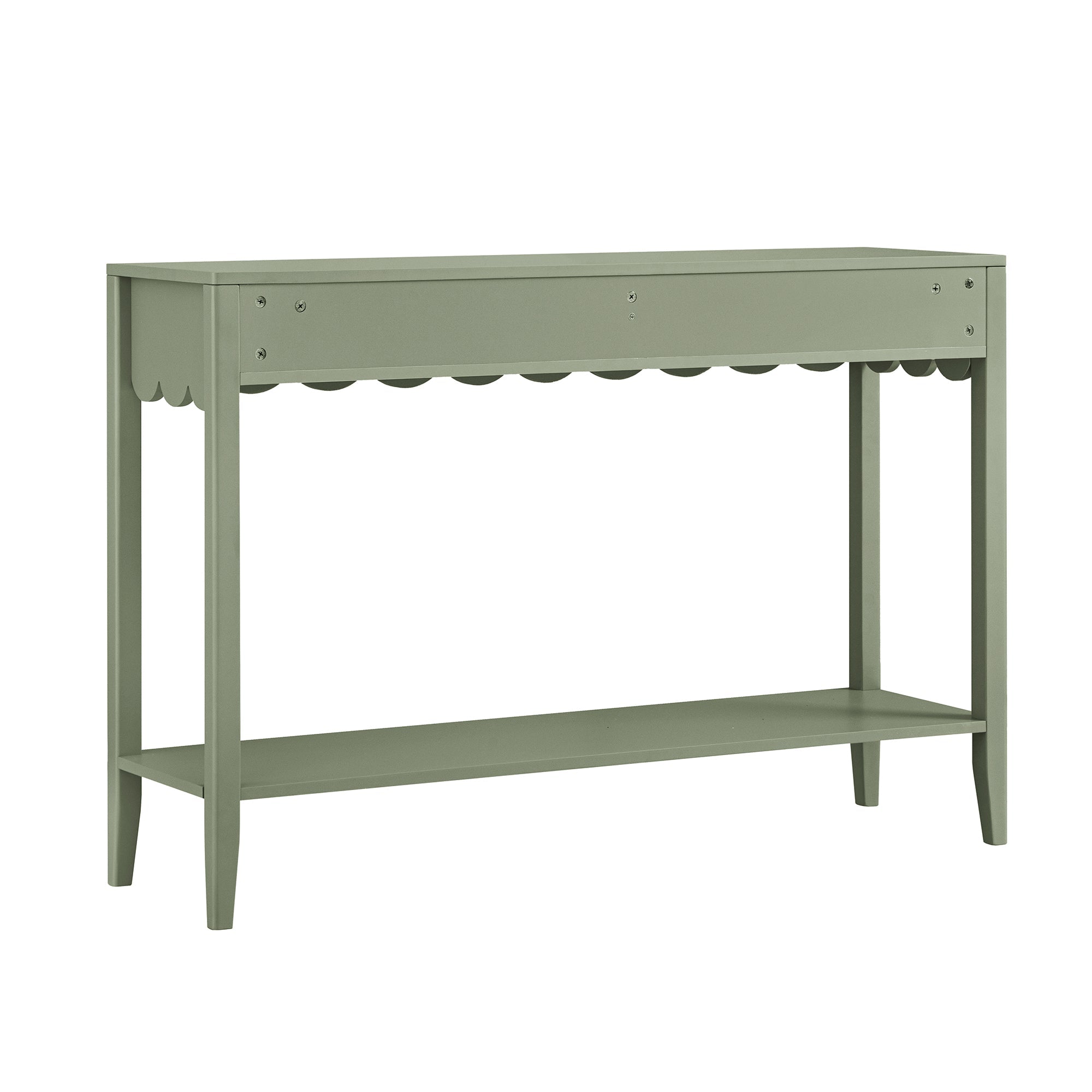 Henley Scalloped Edge Console Table, Sage Green