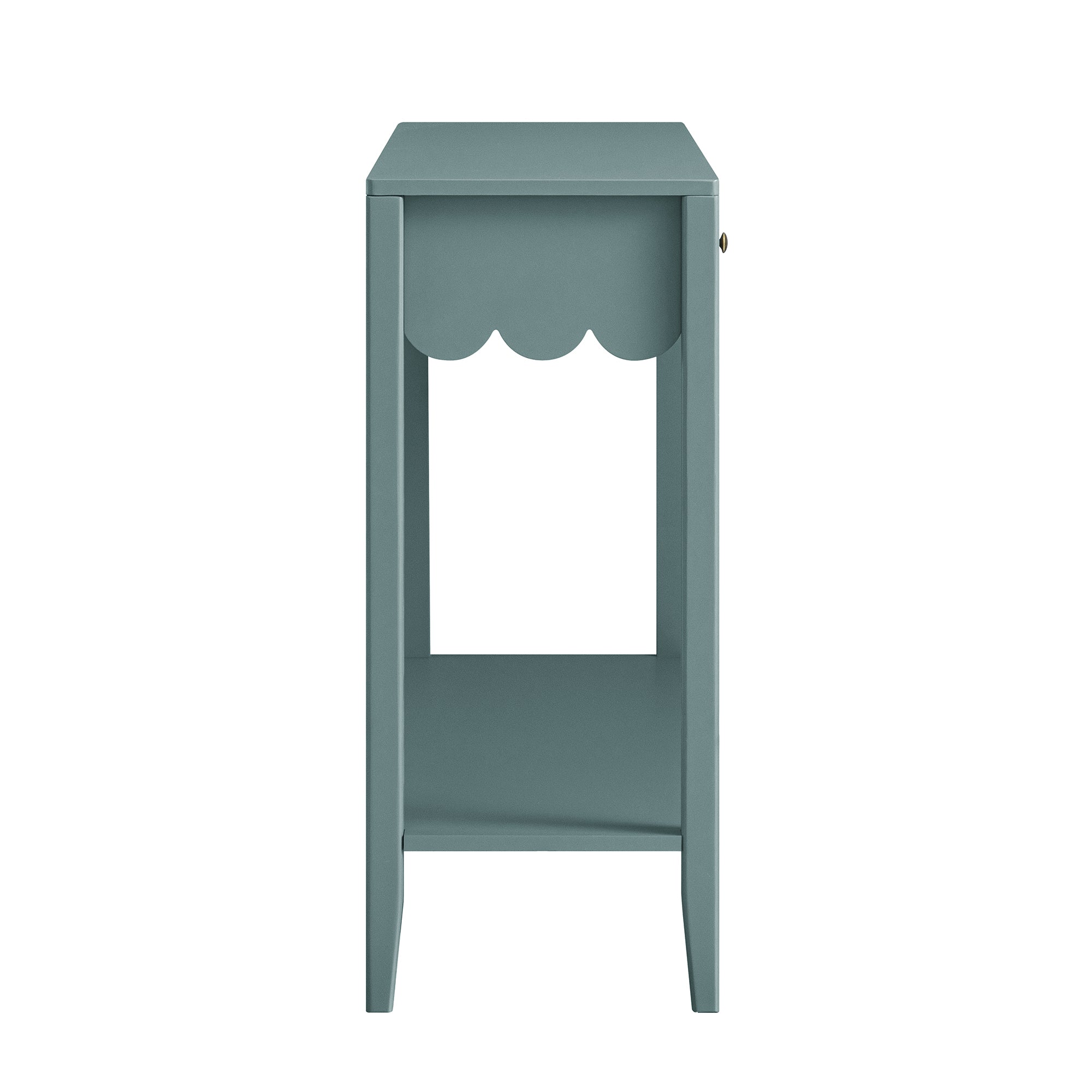 Henley Scalloped Edge Console Table, Blue Spruce