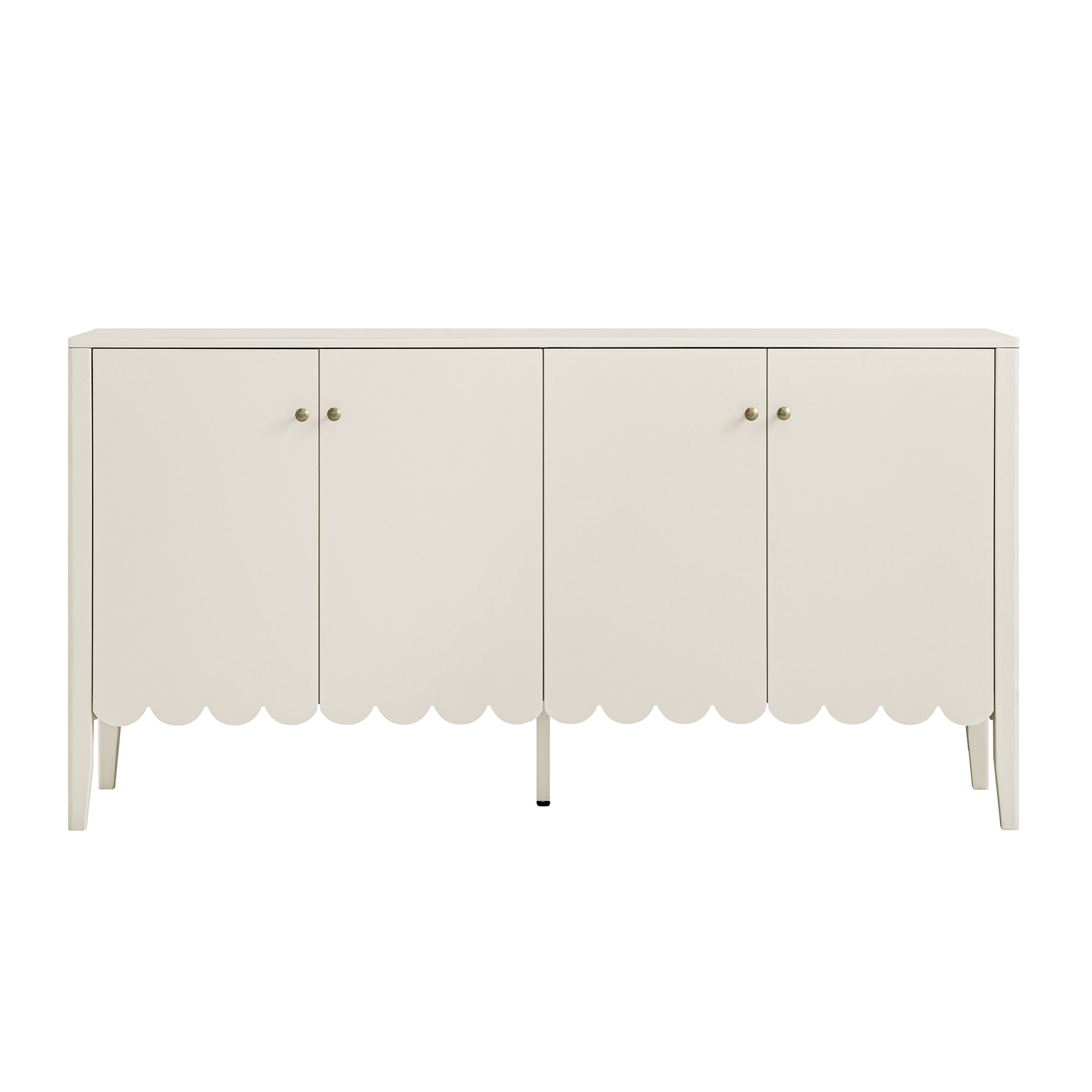 Henley Scalloped Edge 59 in. Wide Sideboard, Light Sand