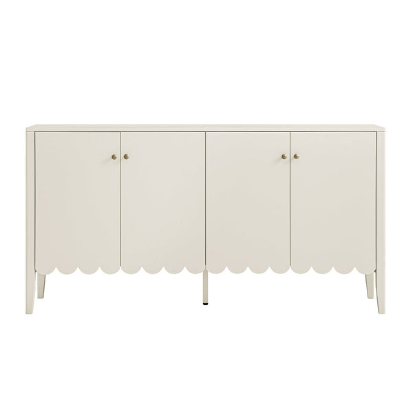 Henley Scalloped Edge 59 in. Wide Sideboard, Light Sand