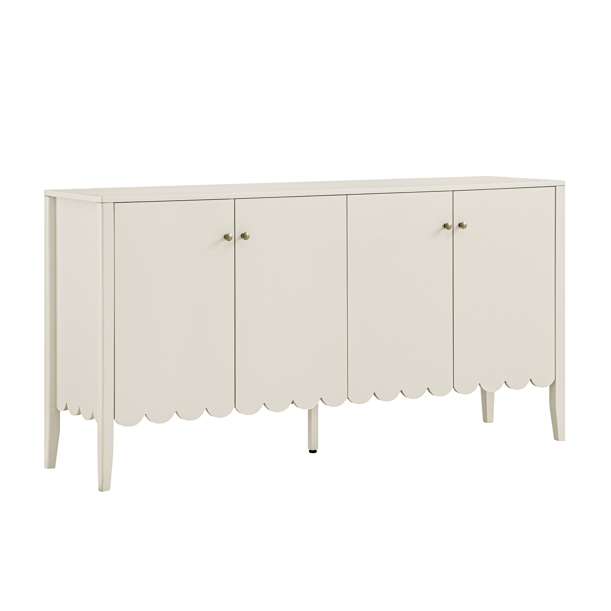 Henley Scalloped Edge 59 in. Wide Sideboard, Light Sand