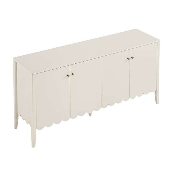 Henley Scalloped Edge 59 in. Wide Sideboard, Light Sand