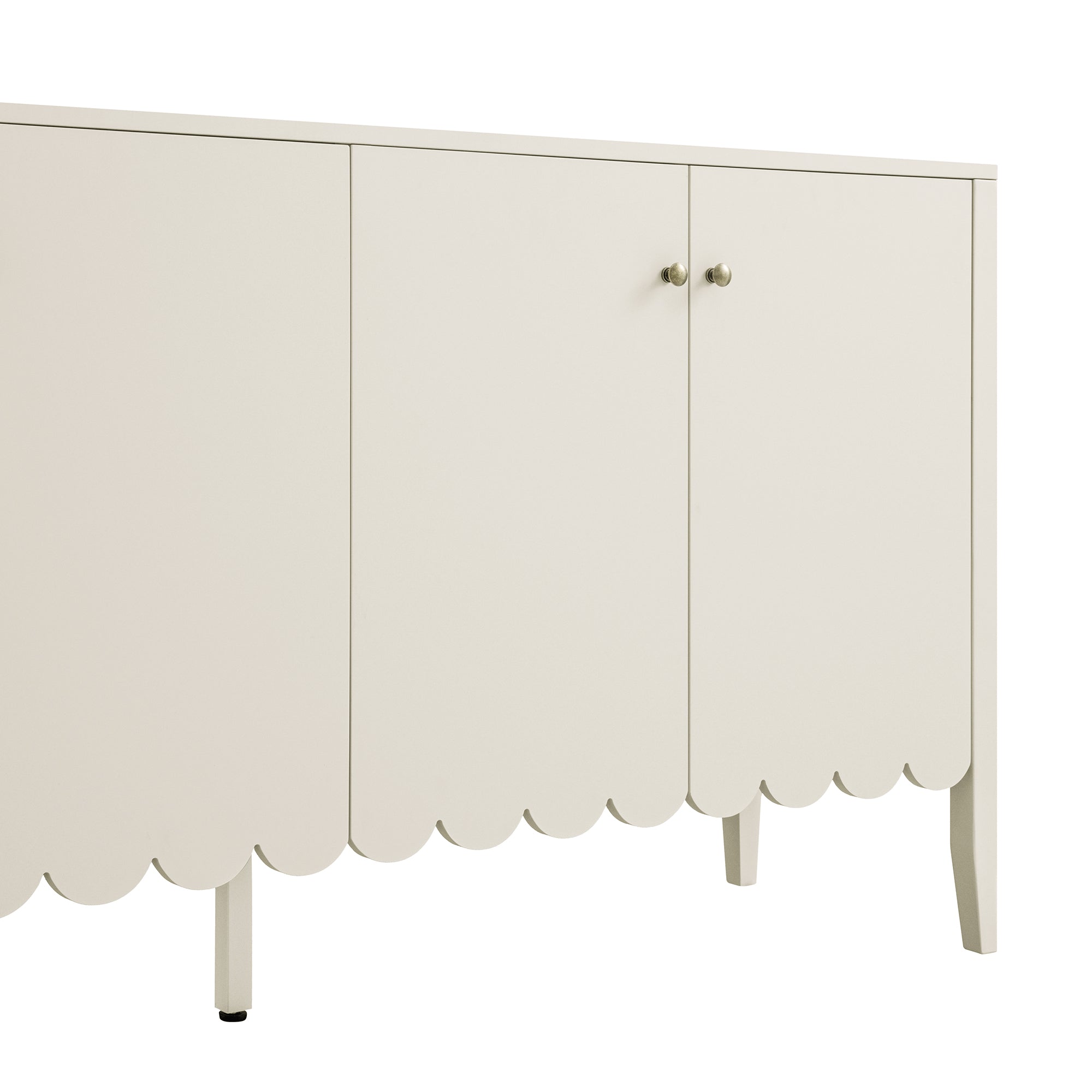 Henley Scalloped Edge 59 in. Wide Sideboard, Light Sand