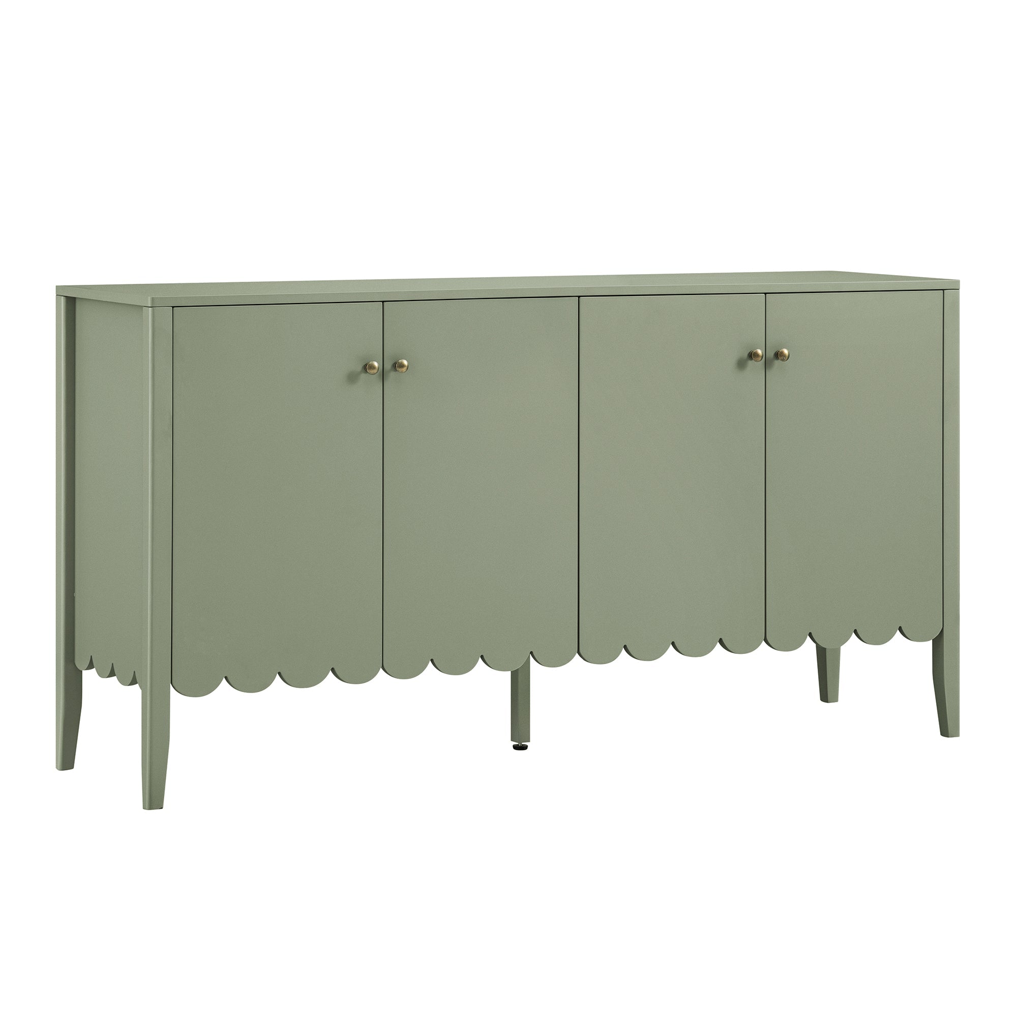 Henley Scalloped Edge 59 in. Wide Sideboard, Sage Green