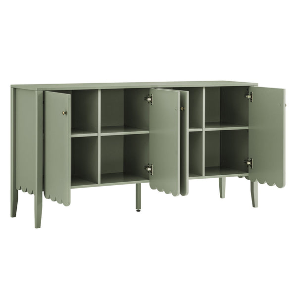 Henley Scalloped Edge 59 in. Wide Sideboard, Sage Green