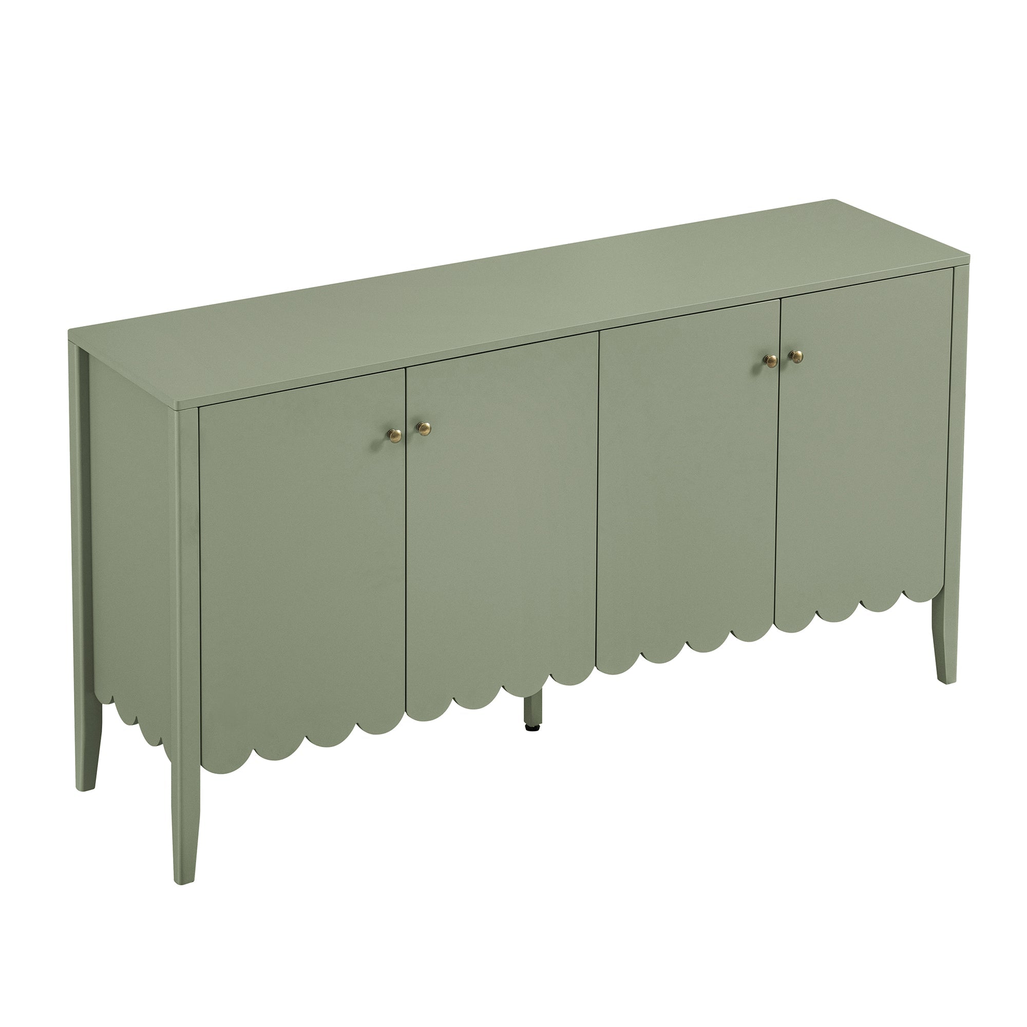 Henley Scalloped Edge 59 in. Wide Sideboard, Sage Green