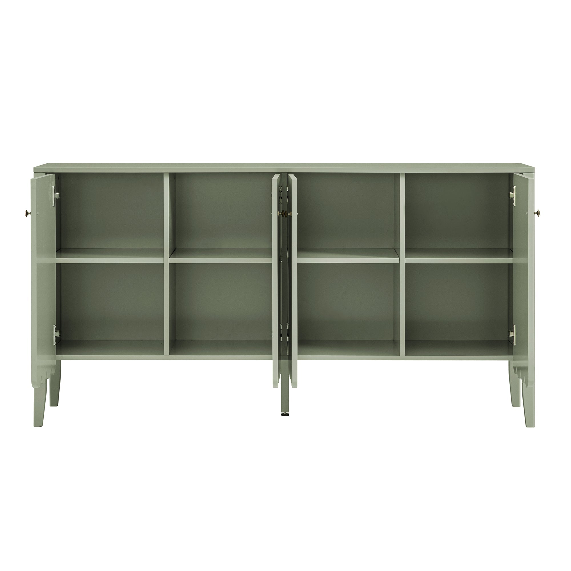 Henley Scalloped Edge 59 in. Wide Sideboard, Sage Green