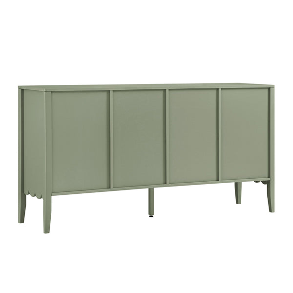 Henley Scalloped Edge 59 in. Wide Sideboard, Sage Green