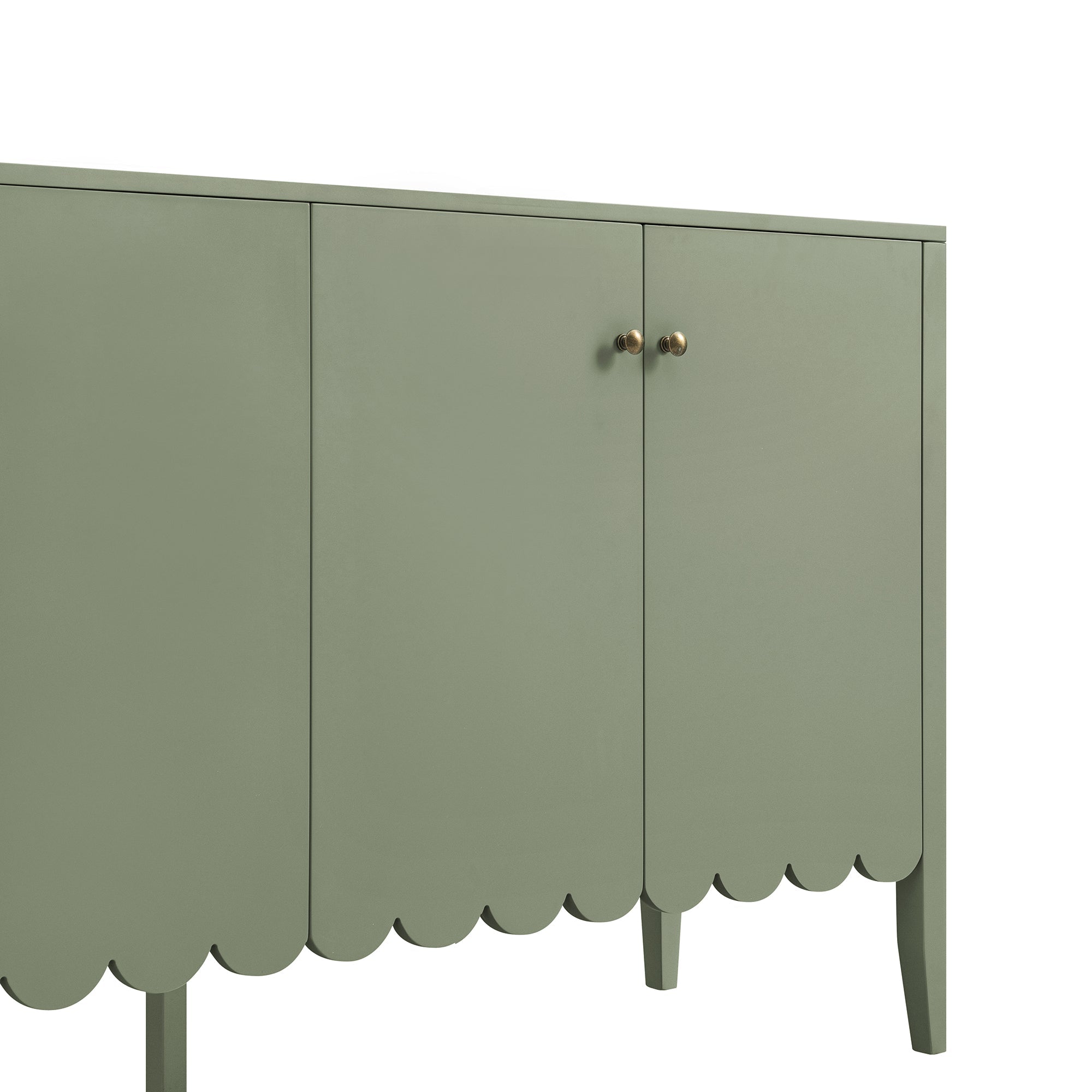 Henley Scalloped Edge 59 in. Wide Sideboard, Sage Green