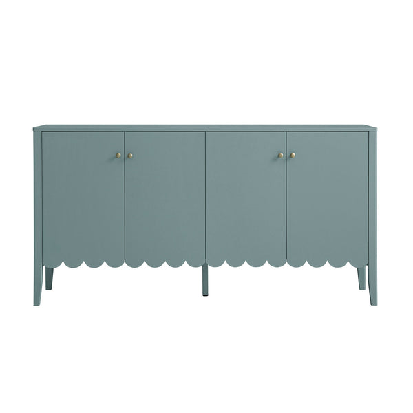 Henley Scalloped Edge 59 in.Wide Sideboard, Blue Spruce