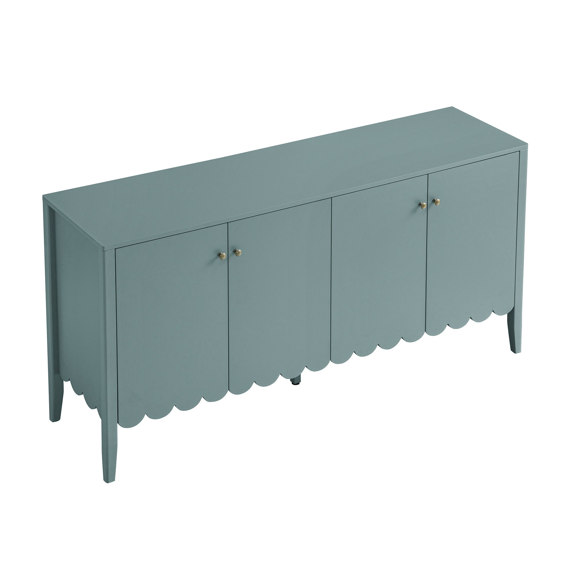 Henley Scalloped Edge 59 in.Wide Sideboard, Blue Spruce