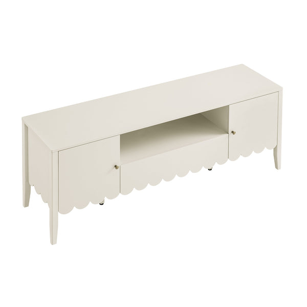 Henley Scalloped Edge 59 in. Wide TV Unit, Light Sand