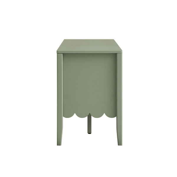 Henley Scalloped Edge 59 in. Wide TV Unit, Sage Green