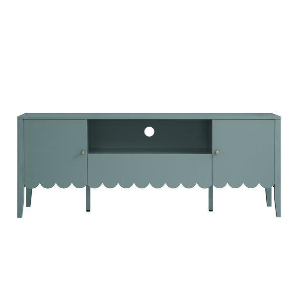 Henley Scalloped Edge 59 in. Wide TV Unit, Blue Spruce