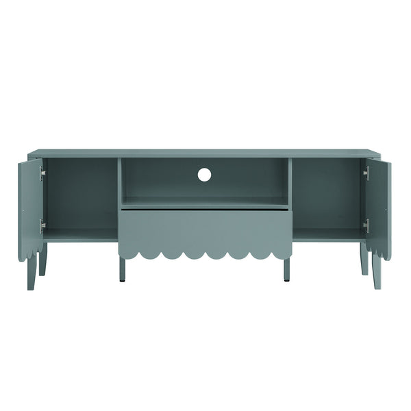 Henley Scalloped Edge 59 in. Wide TV Unit, Blue Spruce