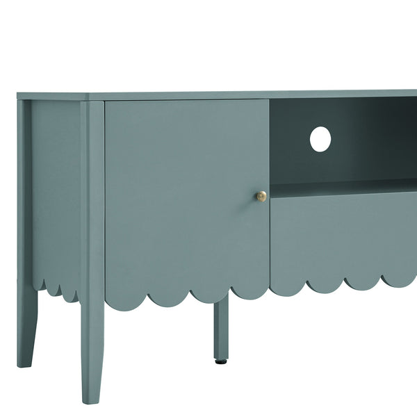 Henley Scalloped Edge 59 in. Wide TV Unit, Blue Spruce