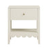 Henley Scalloped Edge Nightstand with Drawer, Light Sand