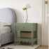 Henley Scalloped Edge Nightstand with Drawer, Sage Green