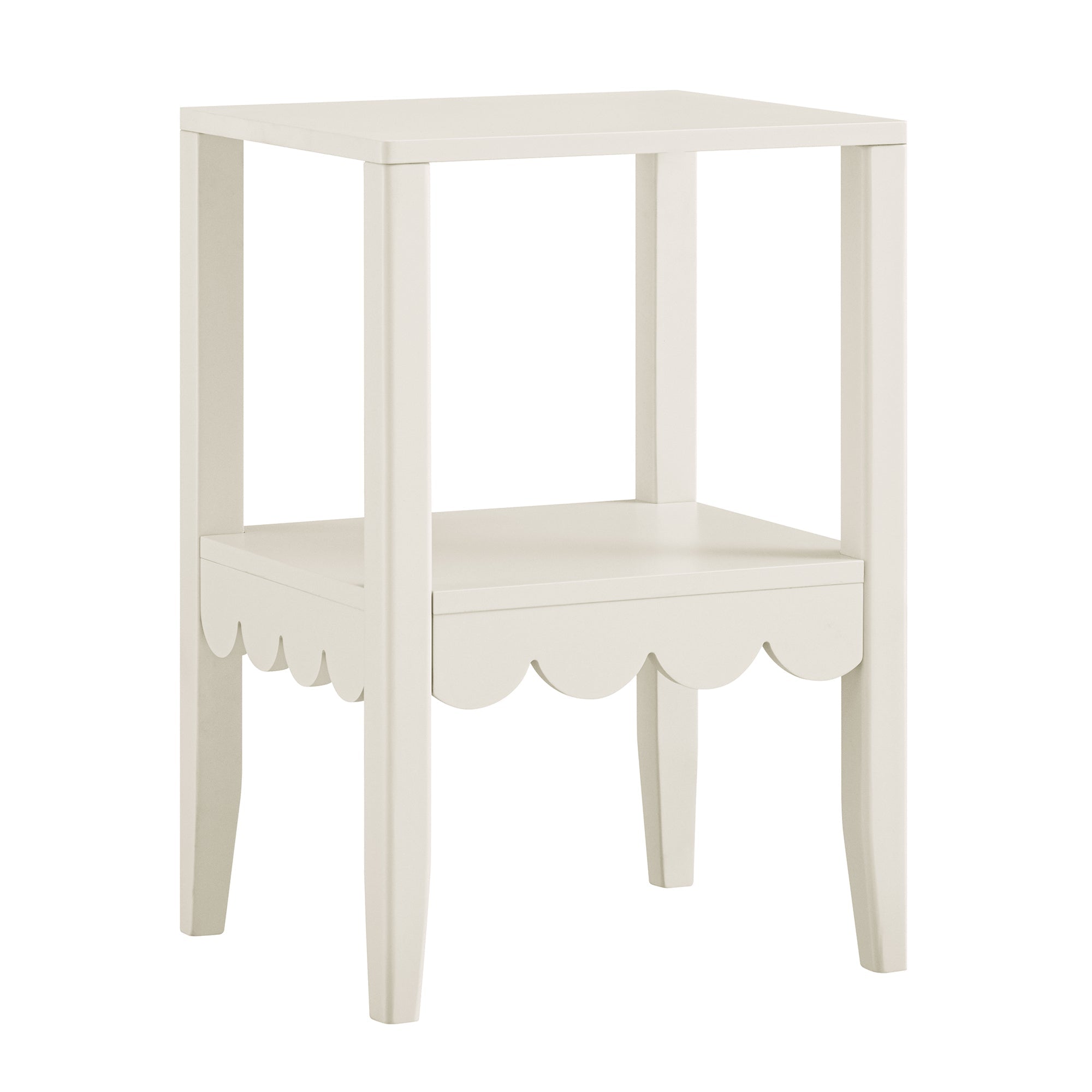 Henley Scalloped Edge Side Table, Light Sand