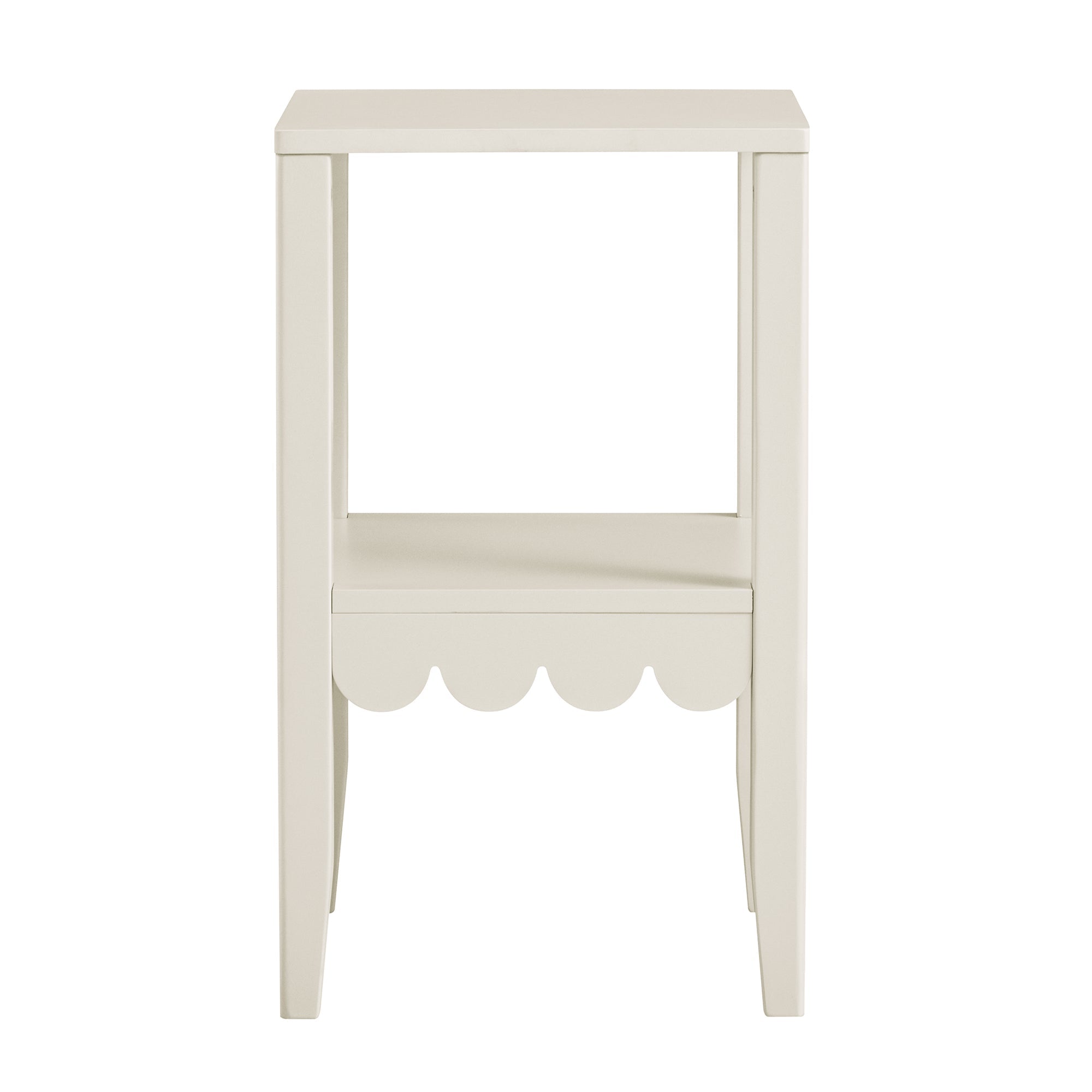 Henley Scalloped Edge Side Table, Light Sand