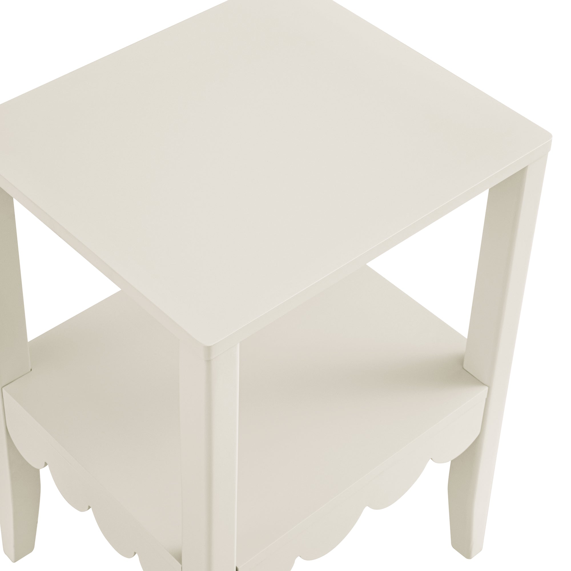 Henley Scalloped Edge Side Table, Light Sand