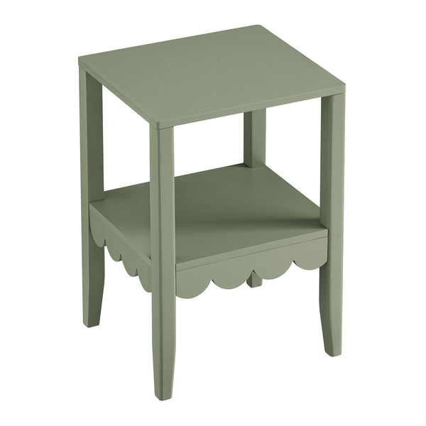 Henley Scalloped Edge Side Table, Sage Green