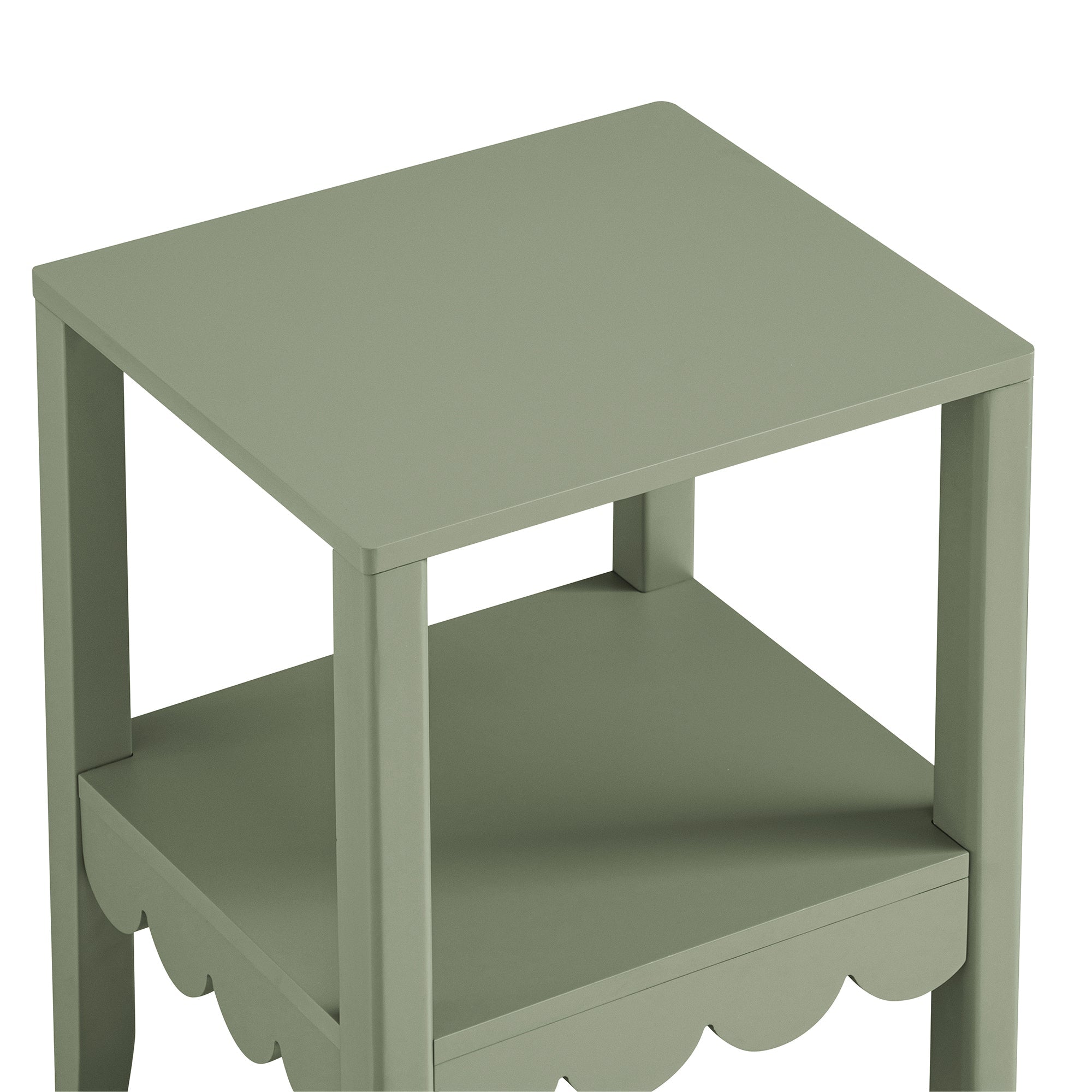 Henley Scalloped Edge Side Table, Sage Green