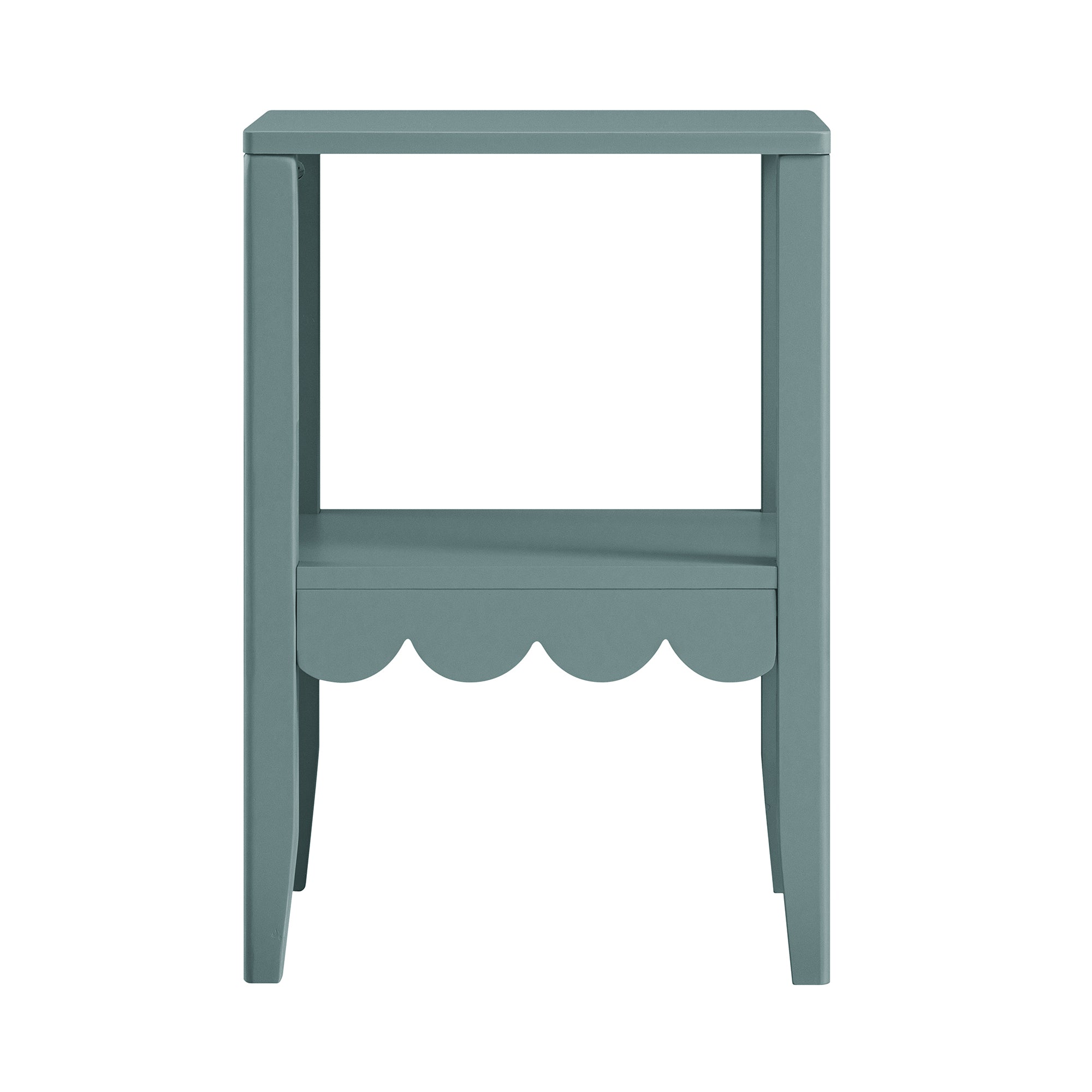 Henley Scalloped Edge Side Table, Blue Spruce