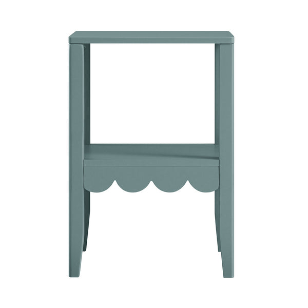 Henley Scalloped Edge Side Table, Blue Spruce