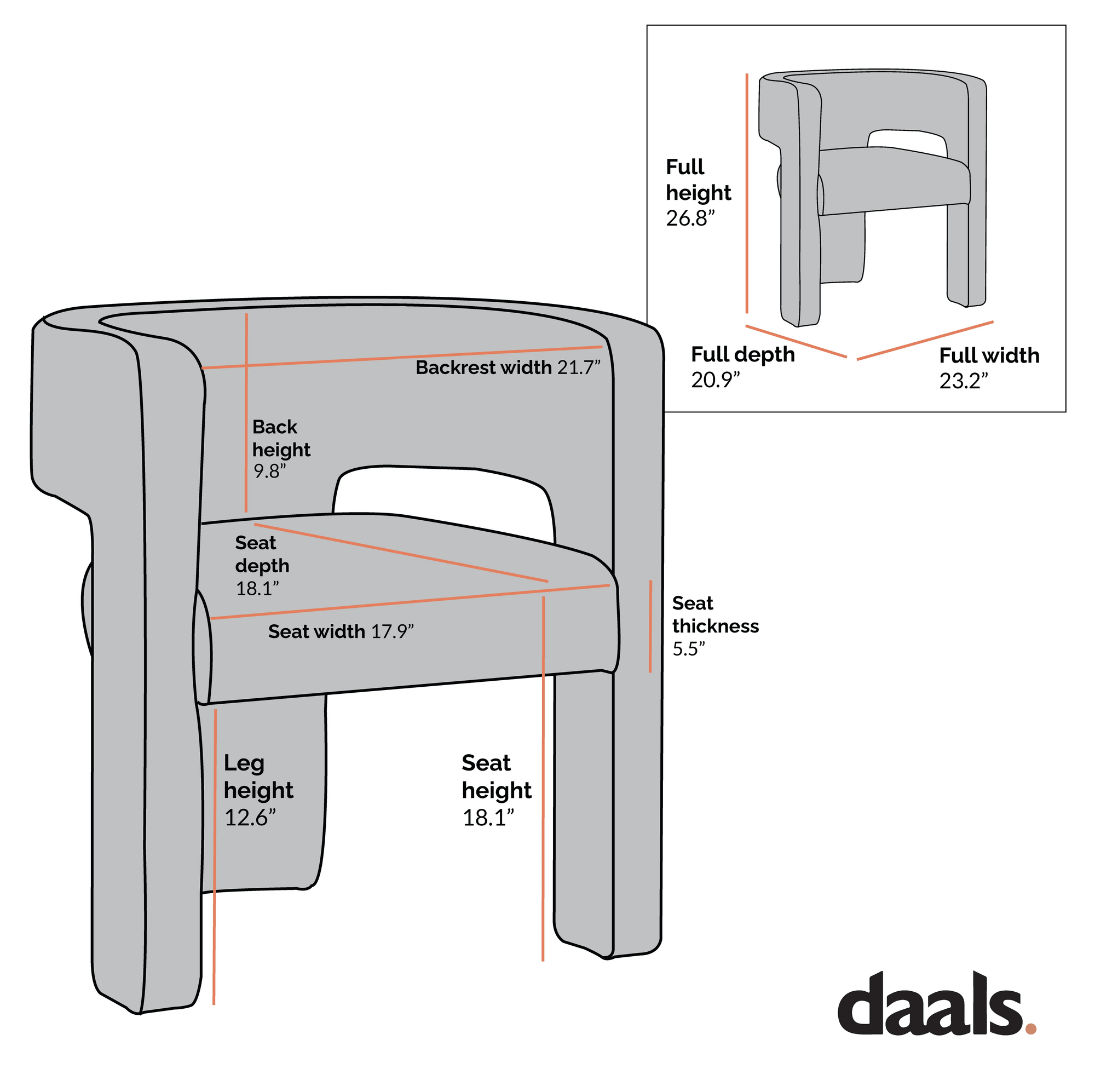 Greenwich Gray Corduroy Dining Chair