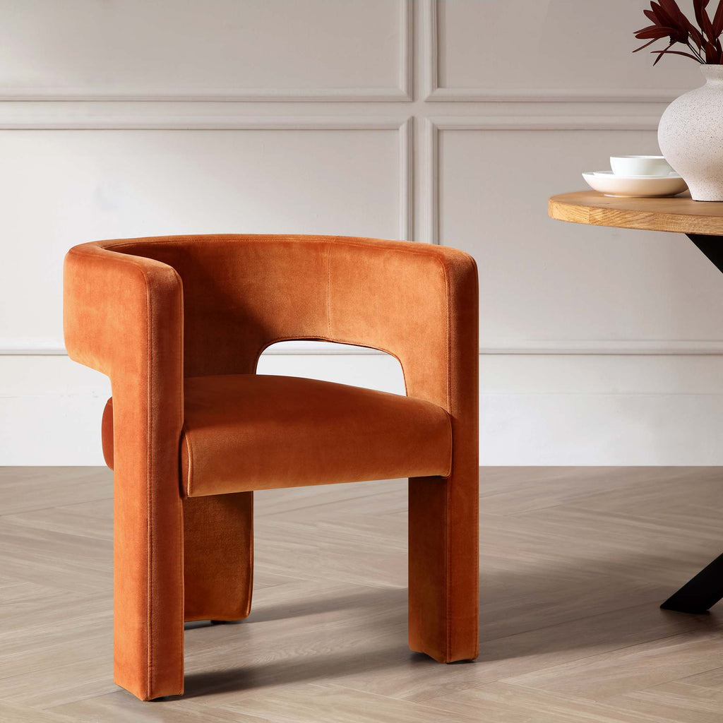 Greenwich Rust Velvet Dining Chair | daals.com