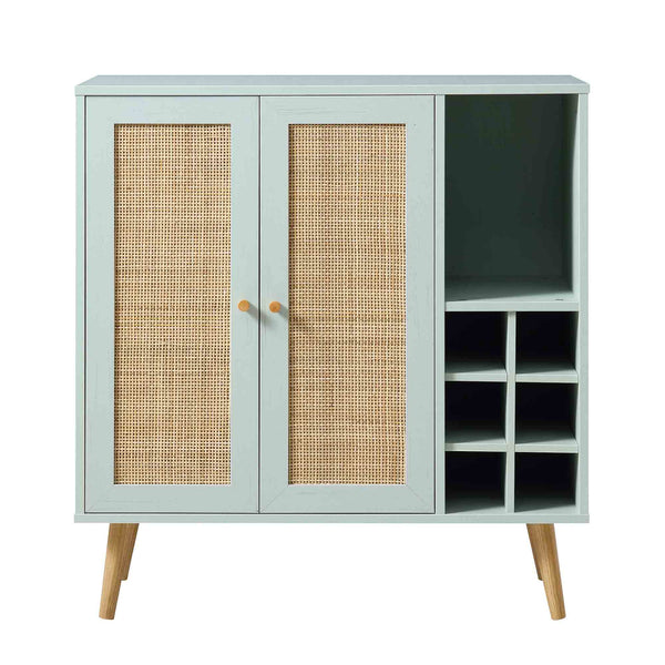 Frances Woven Rattan Drinks Cabinet, Mint