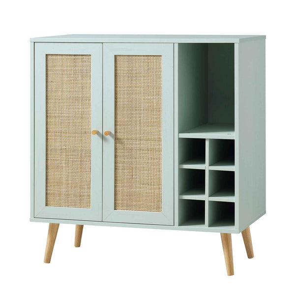 Frances Woven Rattan Drinks Cabinet, Mint