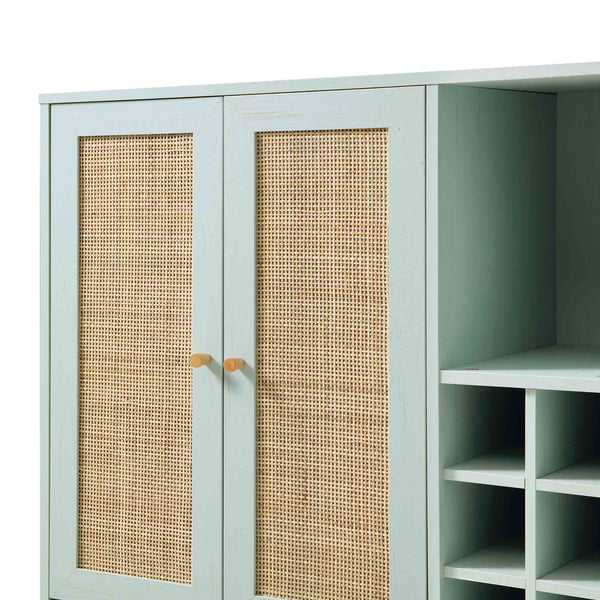 Frances Woven Rattan Drinks Cabinet, Mint