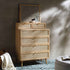 Frances Woven Rattan Tall Vanity Dresser with Mirror, Natural