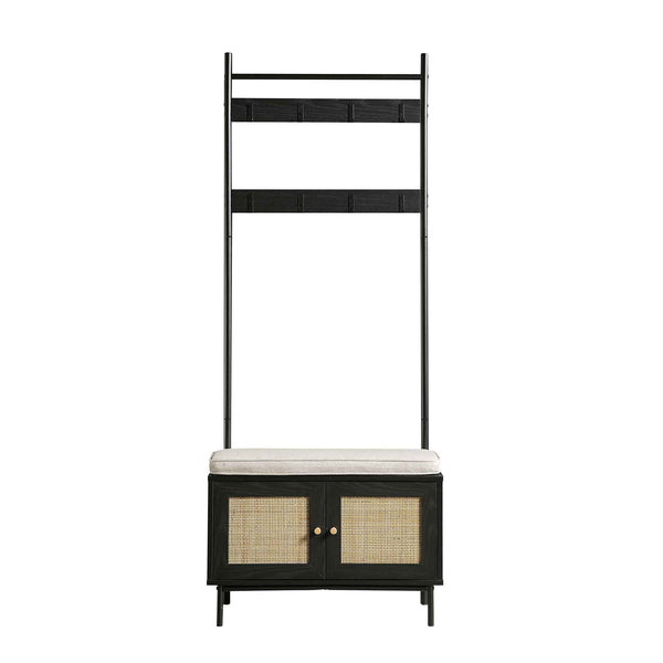 Frances Woven Hallway Unit with Cushion, Black