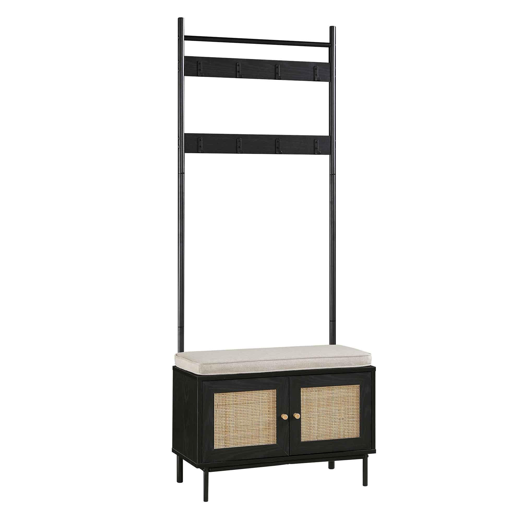 Frances Woven Hallway Unit with Cushion, Black