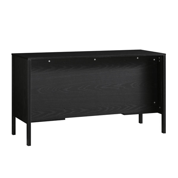 Frances Woven Rattan 3-Drawer Desk, Black