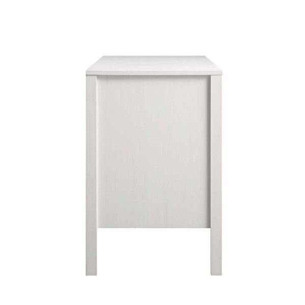 Frances Woven Rattan 3-Drawer Desk, White