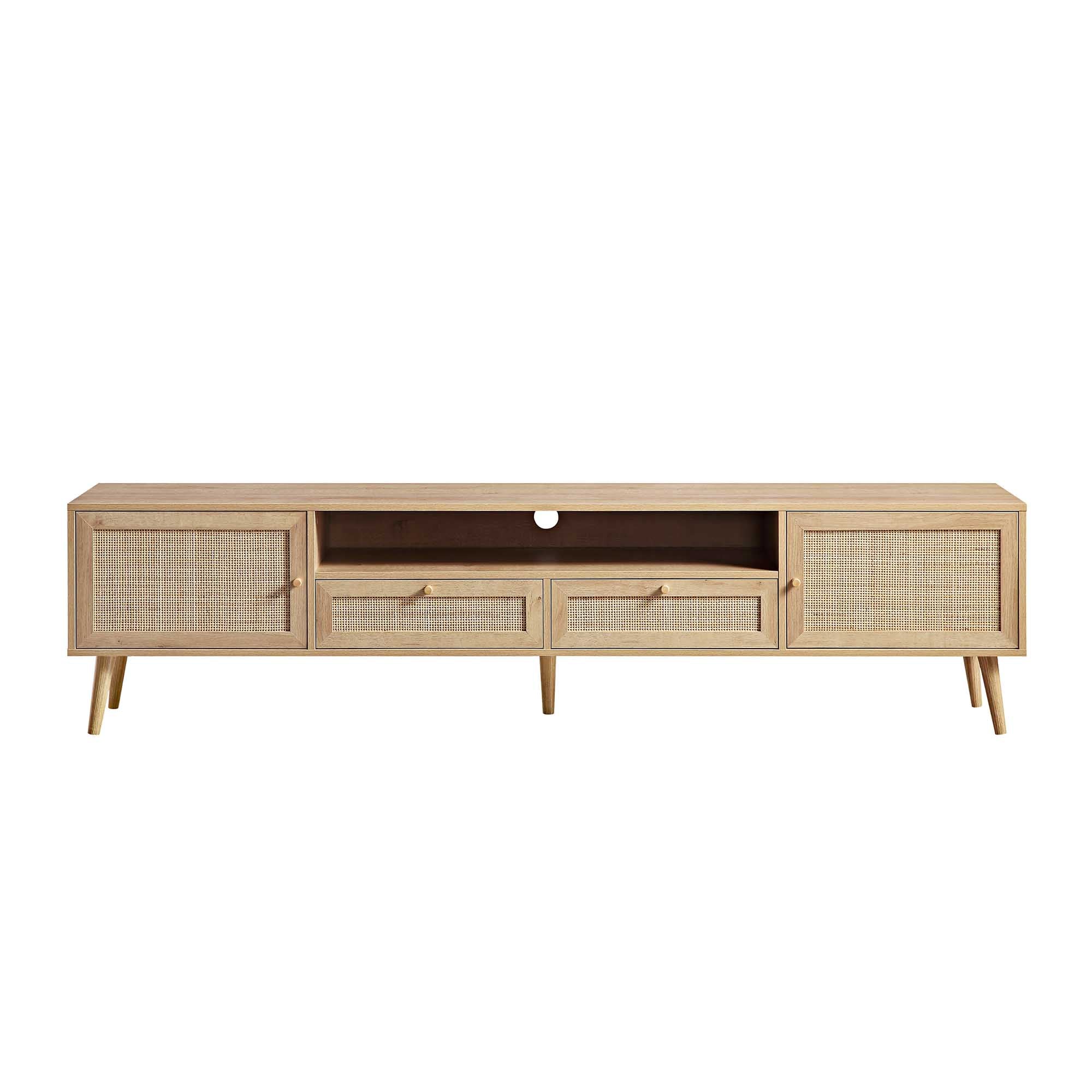 Frances Woven Rattan 79in. Wide TV Unit, Natural