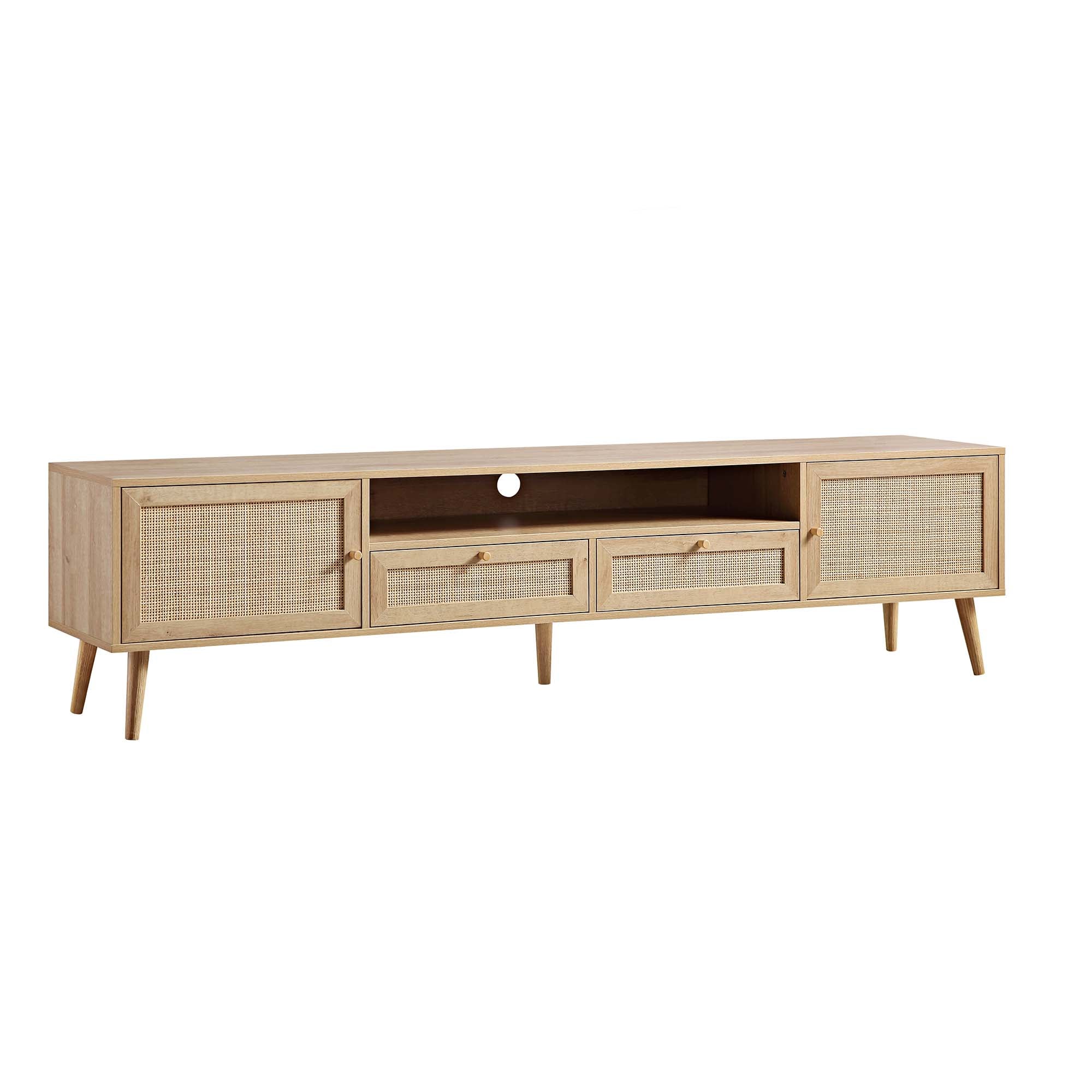 Frances Woven Rattan 79in. Wide TV Unit, Natural