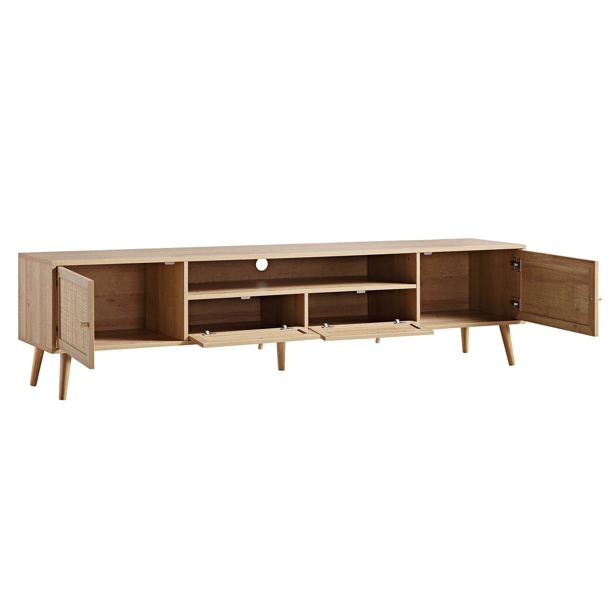 Frances Woven Rattan 79in. Wide TV Unit, Natural