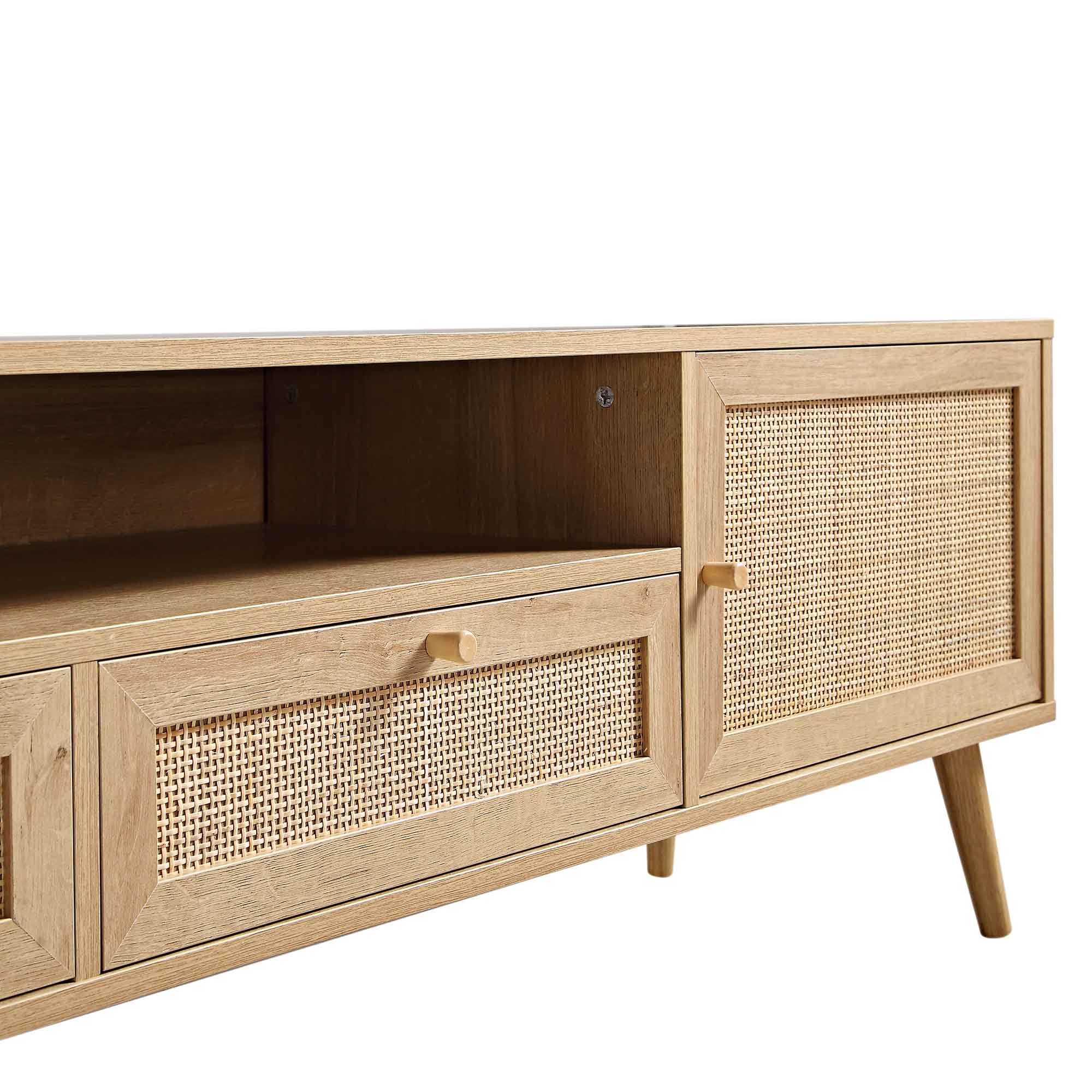 Frances Woven Rattan 79in. Wide TV Unit, Natural