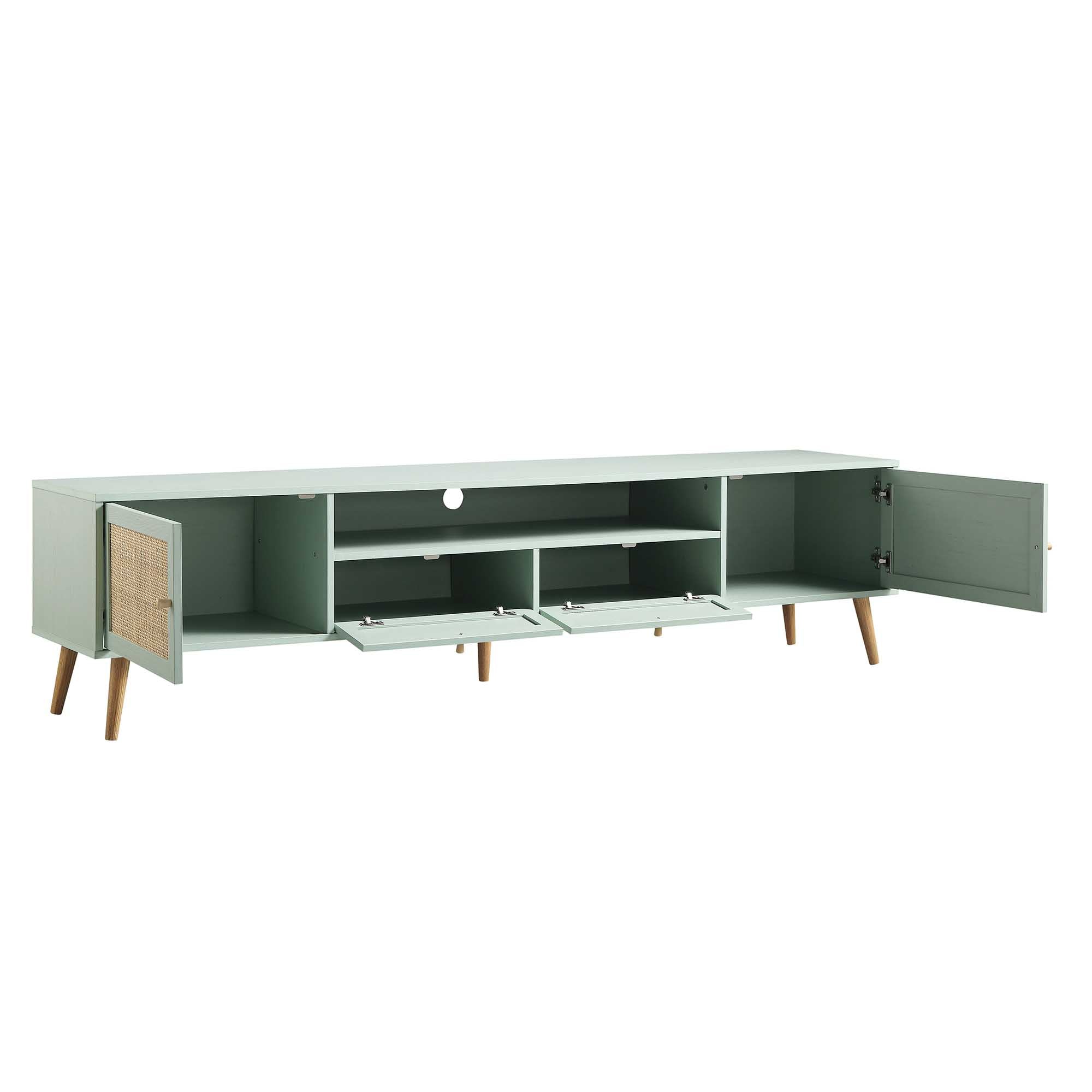 Frances Woven Rattan 79in. Wide TV Unit, Mint