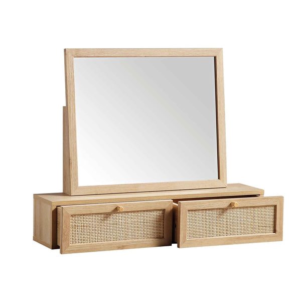 Frances Woven Rattan Vanity Mirror, Natural