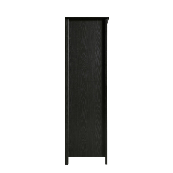 Frances Rattan 4-Door Closet with 2 Drawers, Black