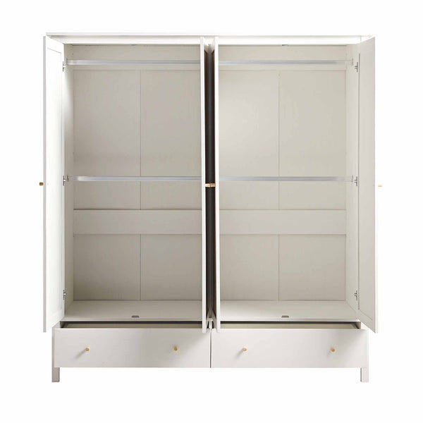 Frances Rattan 4-Door Closet with 2 Drawers, White