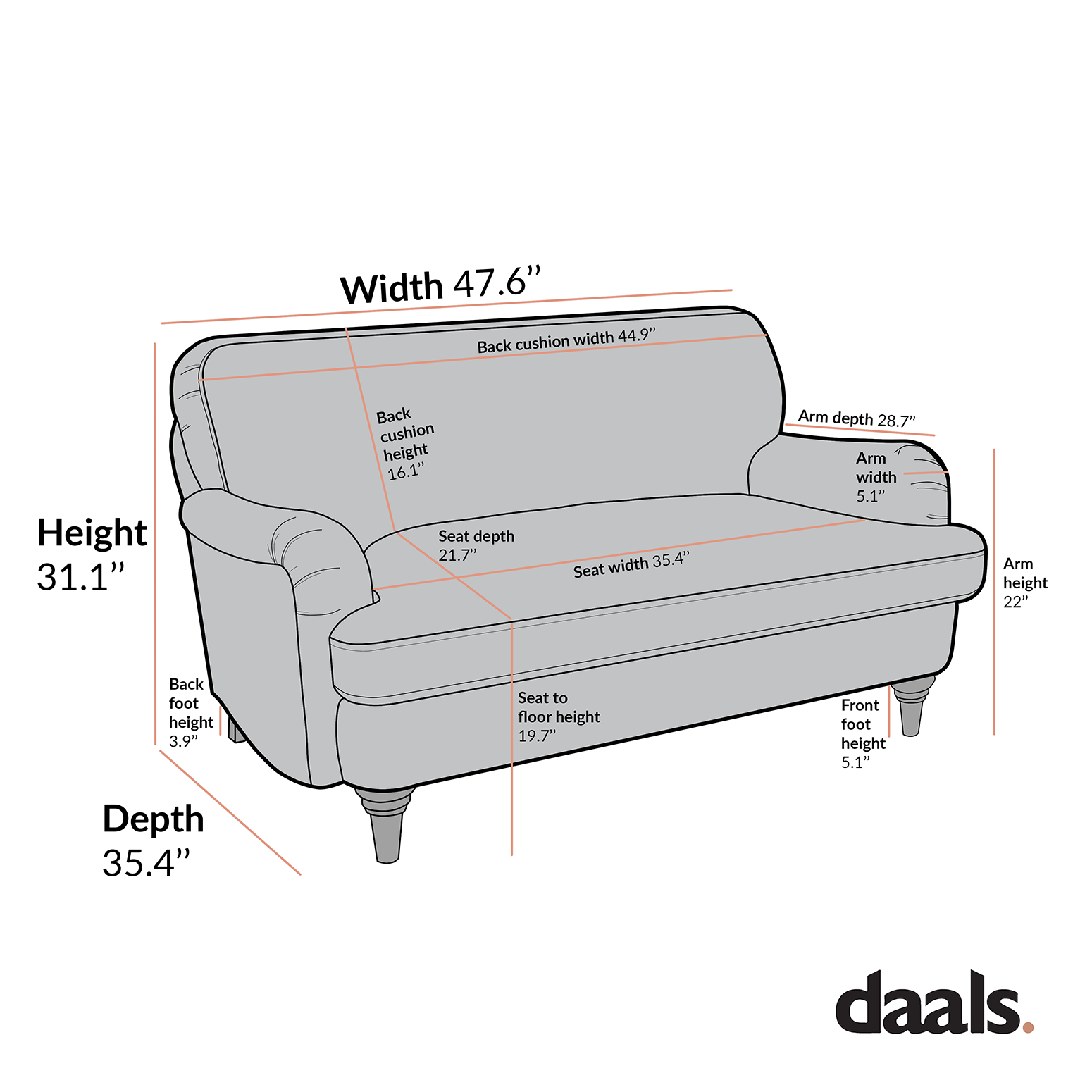 Daphnis Cinnamon Velvet Sofa, Loveseat